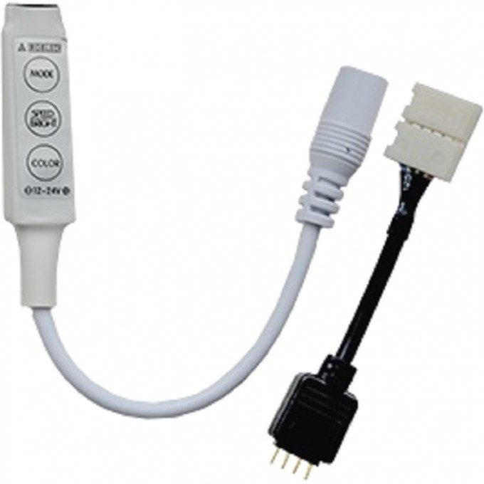 Контроллер ECOLA LED strip RGB mini controller 6A 72W 12V (144W 24V) с переходником с кнопками для управления CRMM72ESB Контроллер ECOLA LED strip RGB mini controller 6A 72W 12V (144W 24V) с переходником с кнопками для управления CRMM72ESB