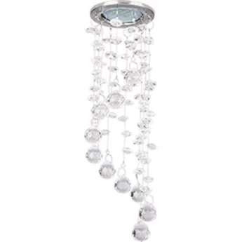 Светильник ECOLA MR16 CR1010 GU5.3 Glass Стекло Круг "Хрустальная нить" Прозрачный / Хром 84x290